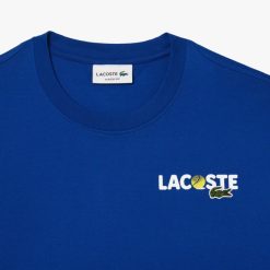 T-Shirts | LACOSTE T-Shirt En Jersey De Coton Epais Avec Imprime Dos