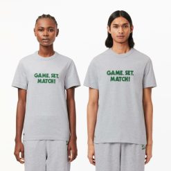 T-Shirts | LACOSTE T-Shirt En Jersey De Coton Message Effet Pique