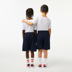 Vetements Fille | LACOSTE Short Enfant Lacoste En Molleton Gratte De Coton Biologique