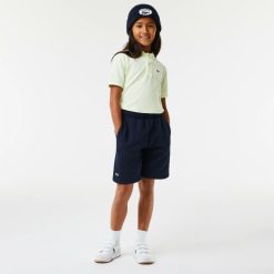 Vetements Fille | LACOSTE Short Enfant Lacoste En Molleton Gratte De Coton Biologique