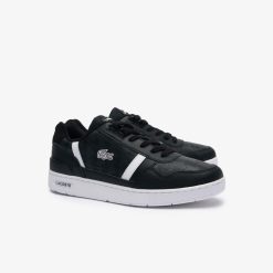 Sneakers | LACOSTE Sneakers T-Clip Homme En Cuir Imprime