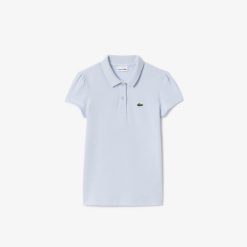 Vetements Fille | LACOSTE Polo Fille Lacoste En Mini Pique Avec Col Festonne