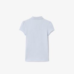 Vetements Fille | LACOSTE Polo Fille Lacoste En Mini Pique Avec Col Festonne