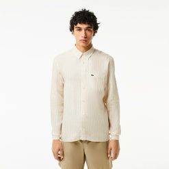 Chemises | LACOSTE Chemise Rayee Regular Fit En Lin