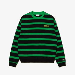 Sweatshirts | LACOSTE Sweatshirt A Rayures Loose Fit Avec Imprime 3D