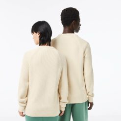 Pullovers | LACOSTE Pull Col Rond Unie Lacoste En Coton Biologique