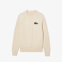 Pullovers | LACOSTE Pull Col Rond Unie Lacoste En Coton Biologique