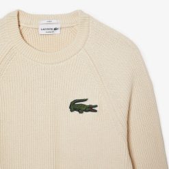 Pullovers | LACOSTE Pull Col Rond Unie Lacoste En Coton Biologique