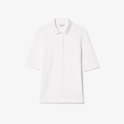 Polos | LACOSTE Polo Lacoste Slim Fit A Manches Trois-Quarts En Coton Souple