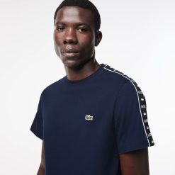 T-Shirts | LACOSTE T-Shirt Jersey De Coton A Bande Siglee