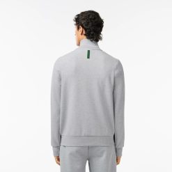 Sweatshirts | LACOSTE Sweatshirt Jogger Zippe Uni A Col Montant En Coton Melange