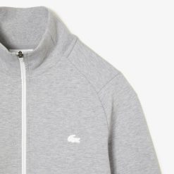 Sweatshirts | LACOSTE Sweatshirt Jogger Zippe Uni A Col Montant En Coton Melange