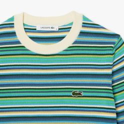 Pullovers | LACOSTE Pull Manches Courtes Raye En Coton