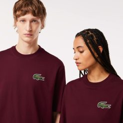 T-Shirts | LACOSTE T-Shirt Unie Loose Fit Avec Grand Crocodile Coton Epais