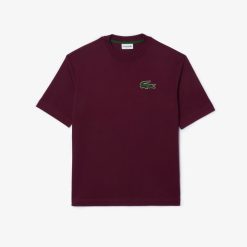 T-Shirts | LACOSTE T-Shirt Unie Loose Fit Avec Grand Crocodile Coton Epais