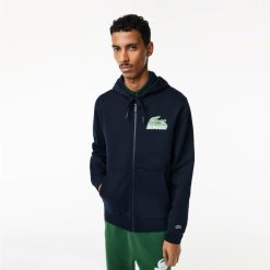 Sweatshirts | LACOSTE Sweatshirt Zippe Homme Lacoste A Capuche En Molleton