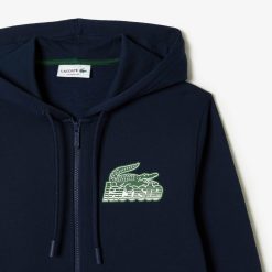 Sweatshirts | LACOSTE Sweatshirt Zippe Homme Lacoste A Capuche En Molleton