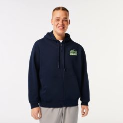 Sweatshirts | LACOSTE Sweatshirt Zippe Homme Lacoste A Capuche En Molleton