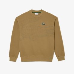 Sweatshirts | LACOSTE Sweatshirt Jogger Col Rond Homme Lacoste Loose Fit Imprime Crocodile