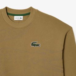 Sweatshirts | LACOSTE Sweatshirt Jogger Col Rond Homme Lacoste Loose Fit Imprime Crocodile