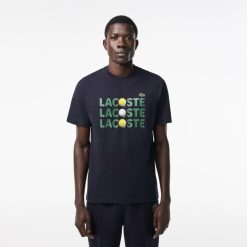 T-Shirts | LACOSTE T-Shirt En Coton Epais Imprime Balles