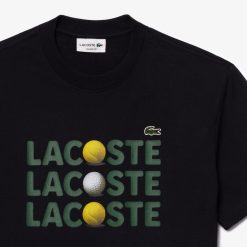 T-Shirts | LACOSTE T-Shirt En Coton Epais Imprime Balles