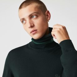 Pullovers | LACOSTE Pull A Col Roule En Laine Merinos Unie