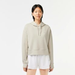 Sweatshirts | LACOSTE Sweatshirt A Capuche Jogger Femme Lacoste Avec Passe-Pouce