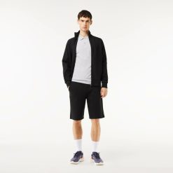 Pantalons & Shorts | LACOSTE Short En Coton Melange Stretch Uni