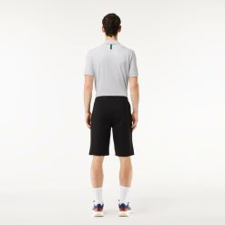 Pantalons & Shorts | LACOSTE Short En Coton Melange Stretch Uni