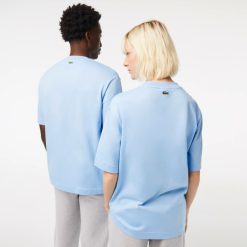 T-Shirts | LACOSTE T-Shirt Unie Loose Fit Avec Grand Crocodile Coton Epais