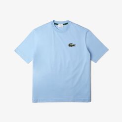 T-Shirts | LACOSTE T-Shirt Unie Loose Fit Avec Grand Crocodile Coton Epais