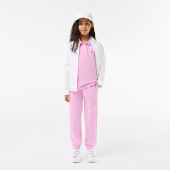 Vetements Fille | LACOSTE Polo Fille Lacoste En Mini Pique Avec Col Festonne