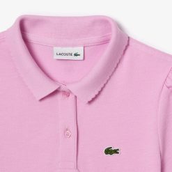 Vetements Fille | LACOSTE Polo Fille Lacoste En Mini Pique Avec Col Festonne