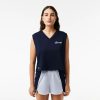 Vetements De Sport | LACOSTE Crop Top Sport Ultra-Dry Avec Imprime Lacoste