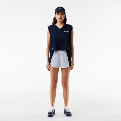 Vetements De Sport | LACOSTE Crop Top Sport Ultra-Dry Avec Imprime Lacoste