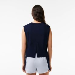 Vetements De Sport | LACOSTE Crop Top Sport Ultra-Dry Avec Imprime Lacoste