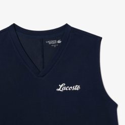 Vetements De Sport | LACOSTE Crop Top Sport Ultra-Dry Avec Imprime Lacoste