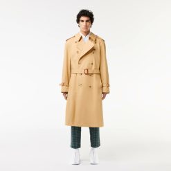 Manteaux & Vestes | LACOSTE Trench-Coat Oversize Ceinture En Coton Premium Deperlant