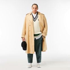 Manteaux & Vestes | LACOSTE Trench-Coat Oversize Ceinture En Coton Premium Deperlant