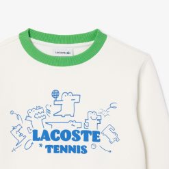 Vetements Fille | LACOSTE Sweatshirt A Col Rond En Molleton Avec Imprime