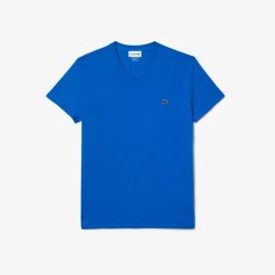 T-Shirts | LACOSTE T-Shirt Col V En Jersey De Coton Pima Uni