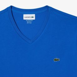 T-Shirts | LACOSTE T-Shirt Col V En Jersey De Coton Pima Uni