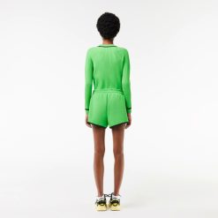 Pantalons & Shorts | LACOSTE Short Decoupes Contrastees En Pique Double Face