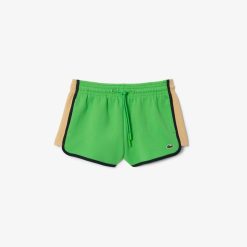 Pantalons & Shorts | LACOSTE Short Decoupes Contrastees En Pique Double Face