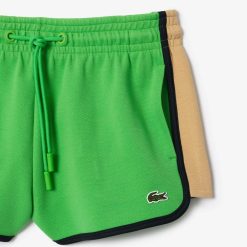 Pantalons & Shorts | LACOSTE Short Decoupes Contrastees En Pique Double Face