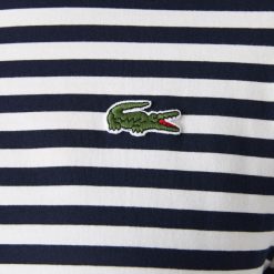 T-Shirts | LACOSTE T-Shirt Manches Longues Femme Lacoste A Rayures En Jersey De Coton