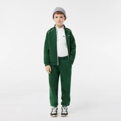 Vetements Garcon | LACOSTE Polo Regular Fit A Manches Longues Enfant Lacoste En Petit Pique Uni