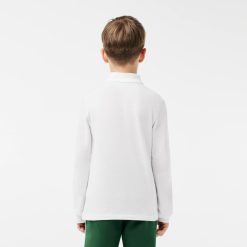 Vetements Garcon | LACOSTE Polo Regular Fit A Manches Longues Enfant Lacoste En Petit Pique Uni