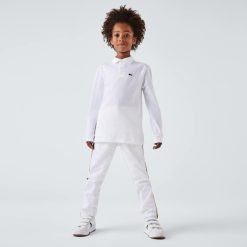 Vetements Garcon | LACOSTE Polo Regular Fit A Manches Longues Enfant Lacoste En Petit Pique Uni